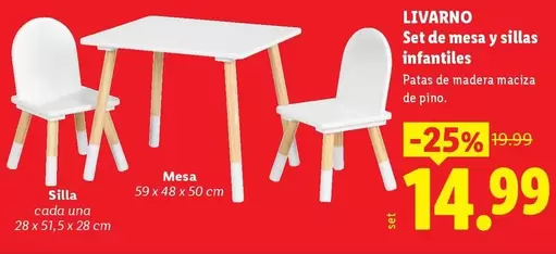 Livarno - Set De Mesa Y Sillas Infantiles
