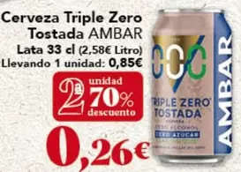 ambar - Cerveza Triple Zero Tostada