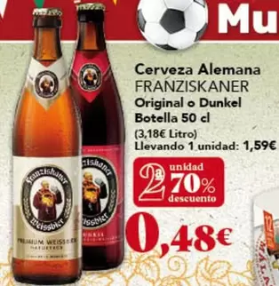 Franziskaner - Cerveza Alemana Original O Dunkel Botella