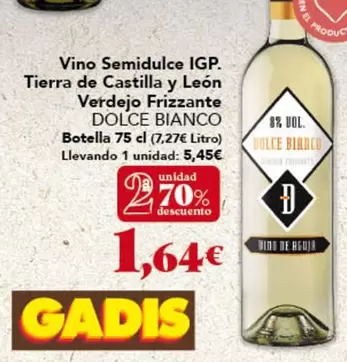 dolce bianco - Vino Semidulce Igp. Tierra De Castilla Y Leon Verdejo Frizzante