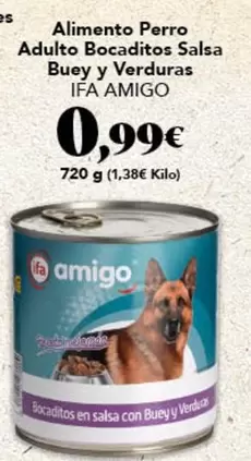 ifa amigo - Alimento Perro Adulto Bocaditos Salsa Buey Y Verduras