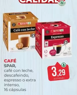 Spar - Café Con Leche, Descafeinado, Espresso O Extra Intenso, 16 Cápsulas