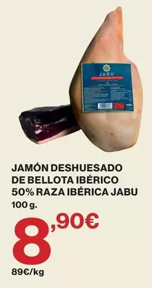 Jabu - Jamón Deshuesado De Bellota Ibérico 50% Raza Ibérica
