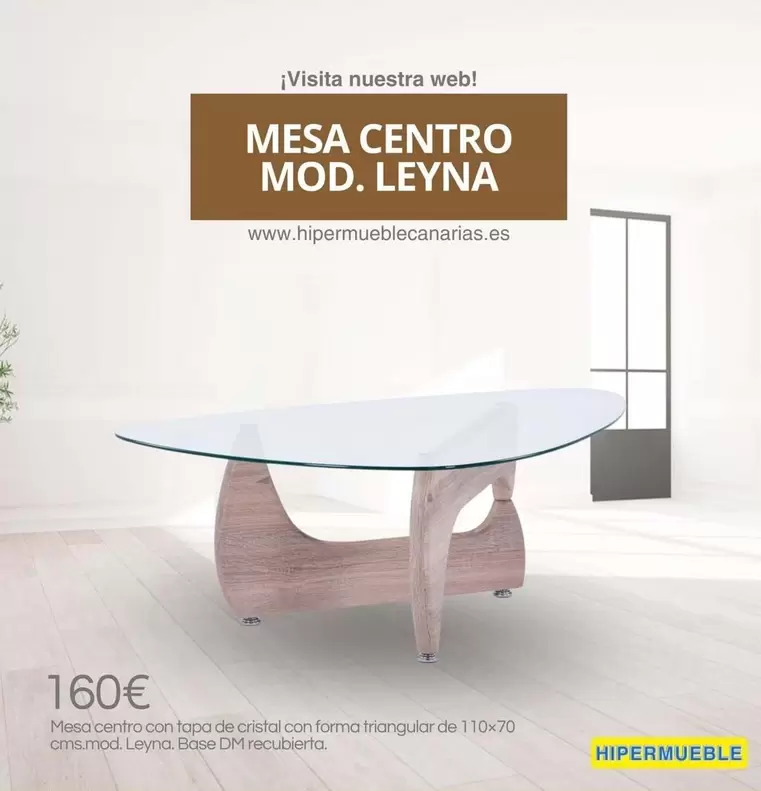 Cristal - Mesa Centro Mod. Leyna