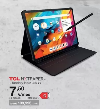 Tcl - Nxtpaper 4 + Funda Y Lápiz