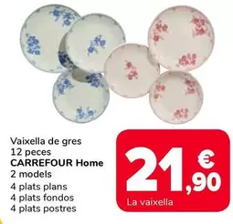 Carrefour Home - Vaixella De Gres 12 Peces