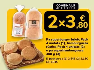 Pa Superburger Brioix, Hamburguesa Rústica Pack O Pa Superhamburguesa