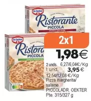 Ristorante - Pizza Margherita/ Salame Piccolar