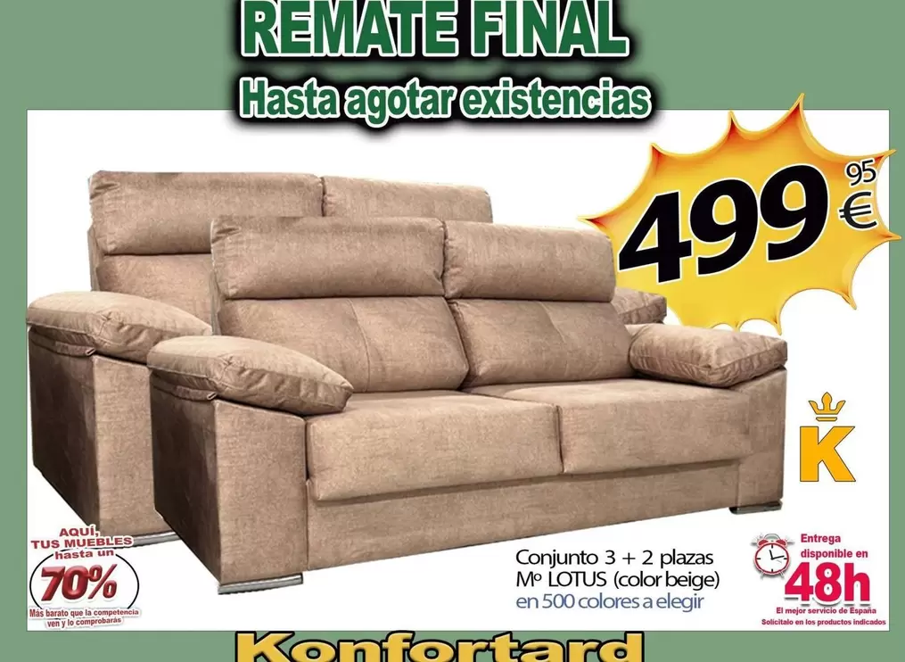 Confort - Conjunto 3 + 2 Plazas Mv Lotus (cook Beg)
