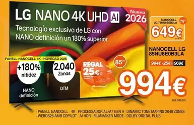 LG - Nanocell 85NU8E0B3LA