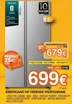 Hisense - Americano NF RS3P538NAIE/RS3P5NEWE Blanco