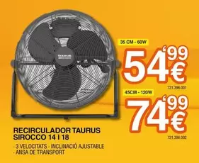 Taurus - Recirculador Sirocco 14 I 18