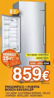Bosch - Frigorífico 1 Puerta Ksv33vlcp