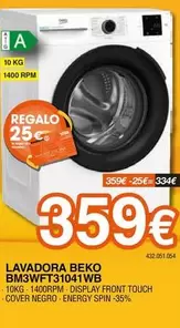 Beko - Lavadora BM3WFT31041WB