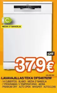 Teka - Lavavajillas DFS46760W