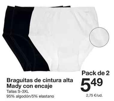 Braguitas De Cintura Alta Mady Con Encaje