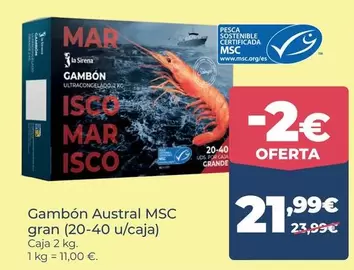 La Sirena - Gambon Austral Msc Gran (20-40 U/caja)