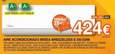 Midea - Aire Acondicionado Breezeless E 35 (12) N8