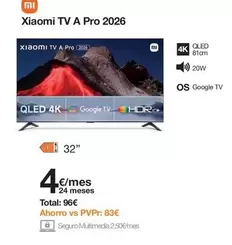 Xiaomi - TV A Pro 2026 4K QLED