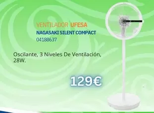Ufesa - Ventilador Nagasaki Silent Compact