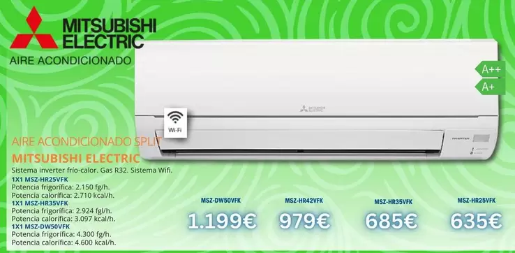 Mitsubishi Electric - Aire Acondicionado Split MSZ-DW50VFK/MSZ-HR42VFK/MSZ-HR35VFK/MSZ-HR25VFK