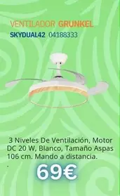 Grunkel - Ventilador SKYDUAL42, Blanco