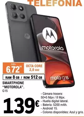 Motorola - Smartphone G15