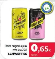 Schweppes - Tonica Original O Pink Zero