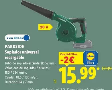Parkside - Soplador Universal Recargable