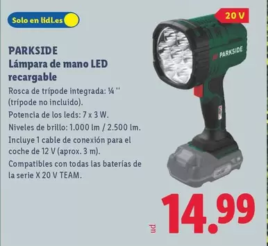 Parkside - Lampara De Mano Led Recargable