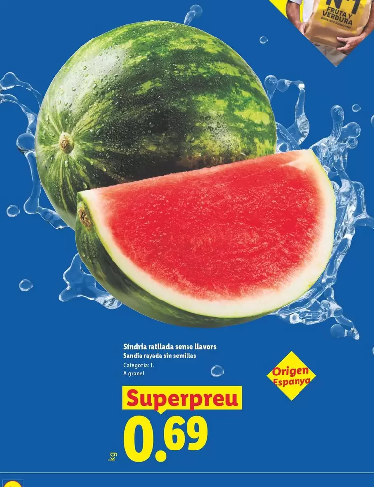 Sandia Rayada Sin Semillas