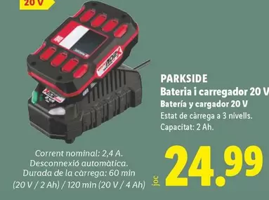 Parkside - Bateria Y Cargador 20 V