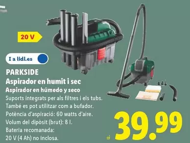 Parkside - Aspirador En Humedo Y Seco