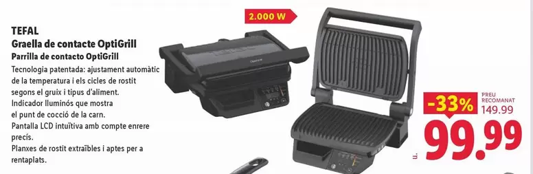 Tefal - Parrilla De Contacto OptiGrill