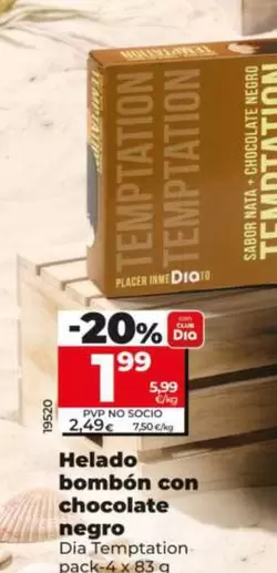 Dia Temptation - Helado Bombón Con Chocolate Negro