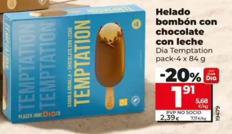 Dia Temptation - Helado Bombón Con Chocolate Con Leche 