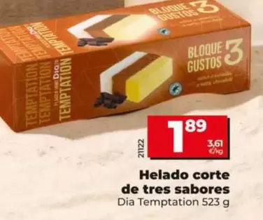 Dia Temptation - Helado Corte De Tres Sabores 