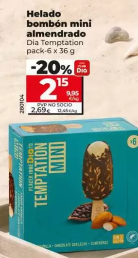 Dia Temptation - Helado Bombón Mini Almendrado
