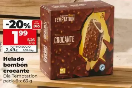 Dia Temptation - Helado Bombón Crocante