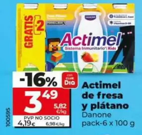 Danone - Actimel De Fresa Y Plátano