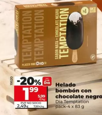 Dia Temptation - Helado Bombón Con Chocolate Negro