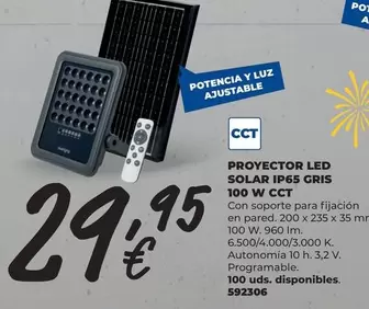 Solar - Proyector Led  Ip65 Gris 100 W Cct
