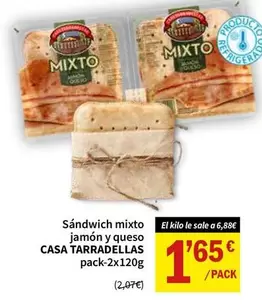 Casa Tarradellas - Sandwich Mixto Jamon Y Queso