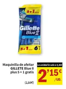 Gillette - Maquinilla De Afeitar Blue Ii Plus 5+1 Gratis