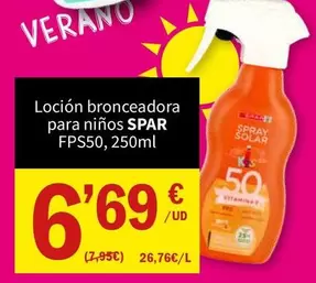 Spar - Locion Bronceadora Para Niños Fps50