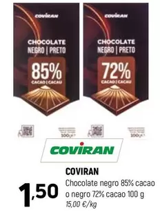coviran - Chocolate Negro 85% Cacao O Negro 72% Cacao