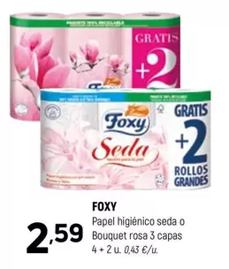 Foxy - Papel Higienico Seda O Bouquet Rosa 3 Capas