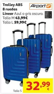 ABS - Trolley Abs 8 Ruedas Linear Azul O Gris Oscuro