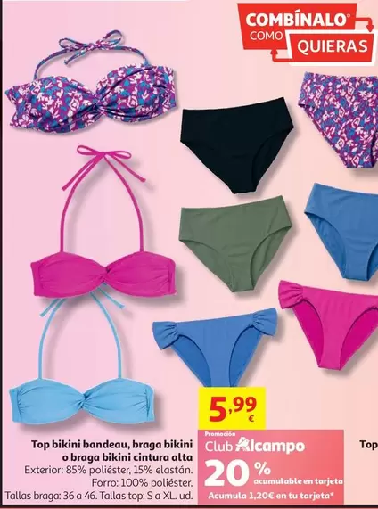 alcampo - Top Bikini Bandeau, Braga Bikini