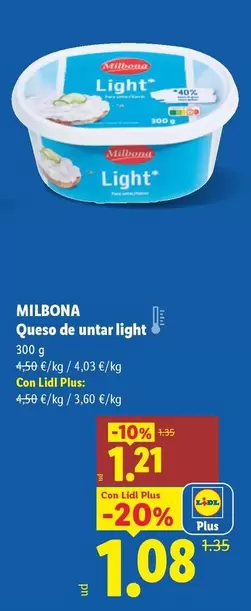 Milbona - Queso De Untar Light